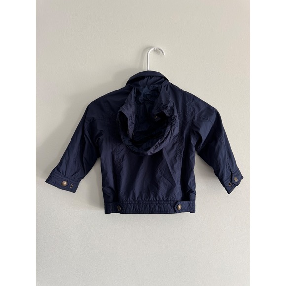 Boys Navy Blue Polo Ralph Lauren Lightweight Hooded Jacket Size 2T fleece lined - Picture 3 of 3